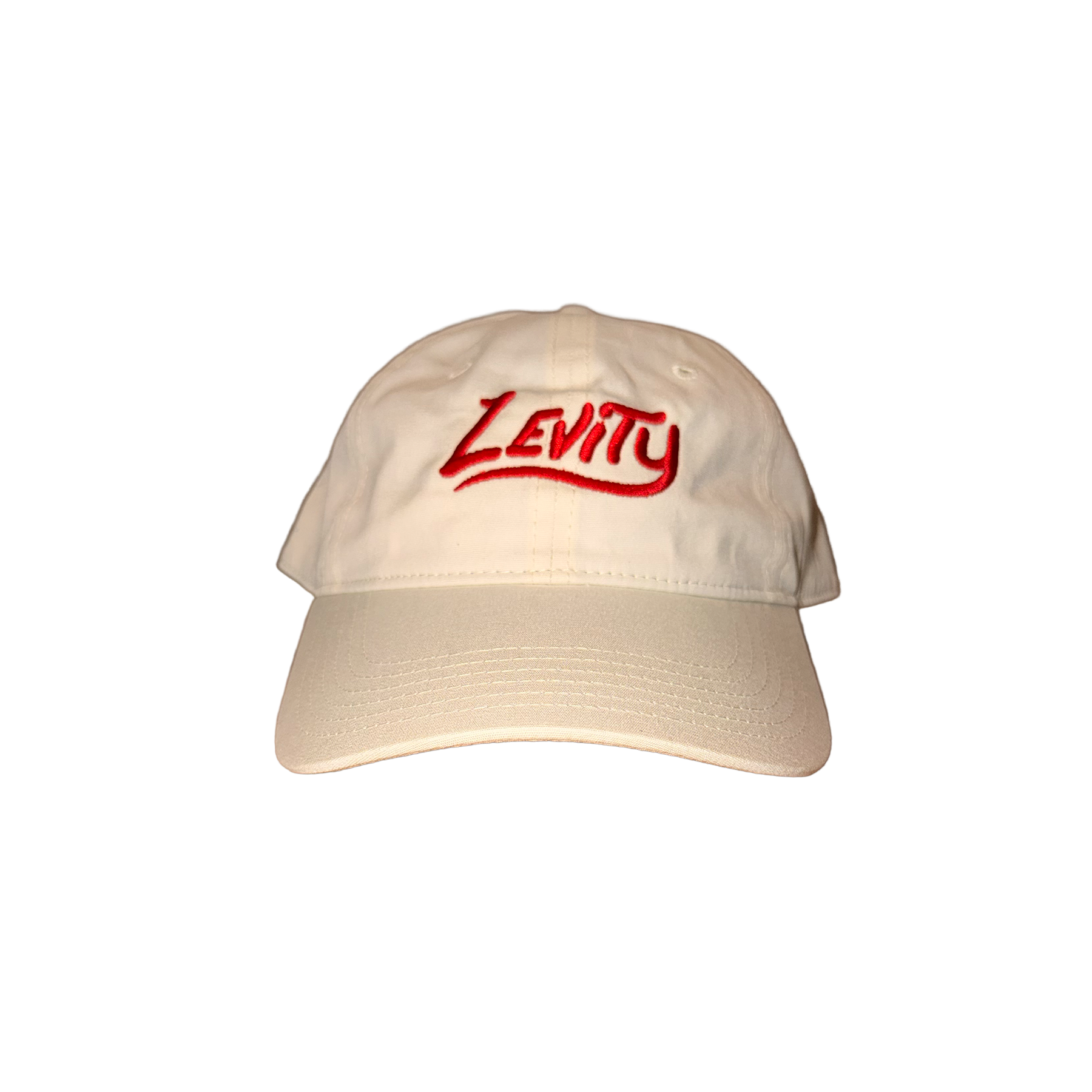 Levity Logo Hat White w/ Red