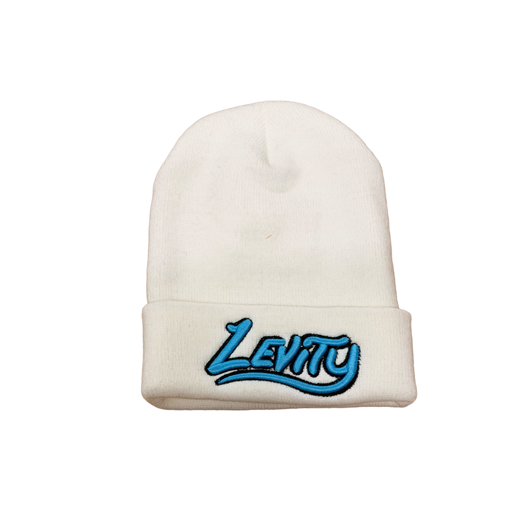 Levity White Logo Beanie