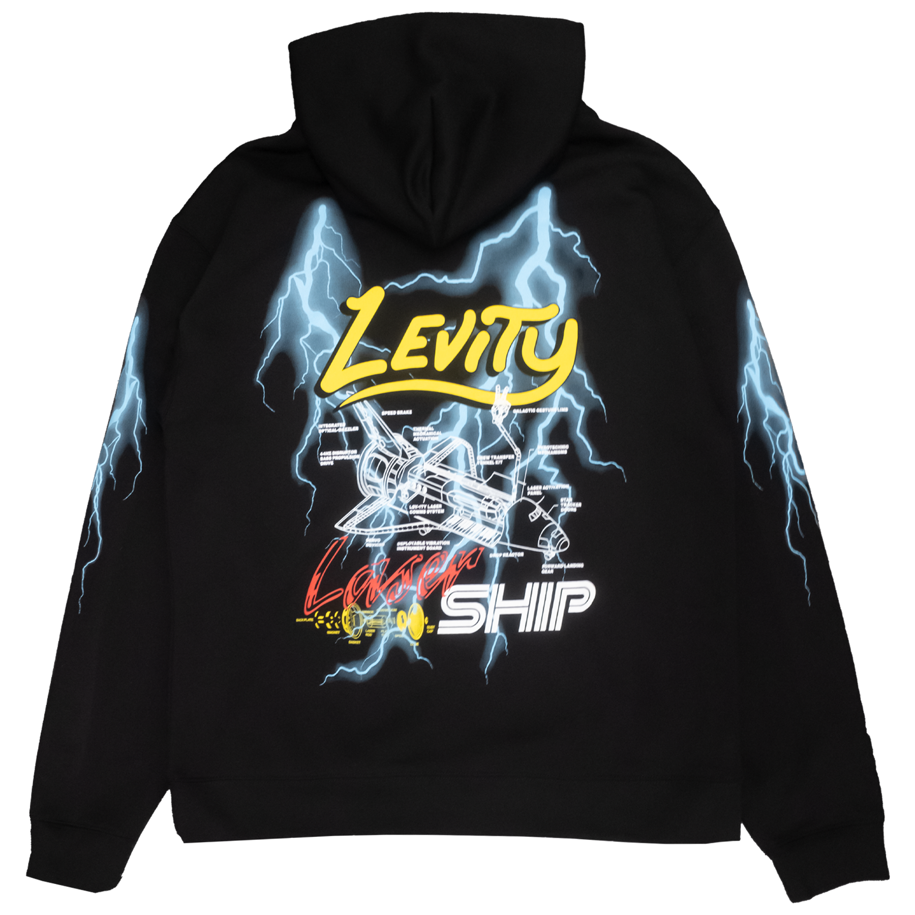 Lasership Tour Lightning Pullover Hoodie in Black