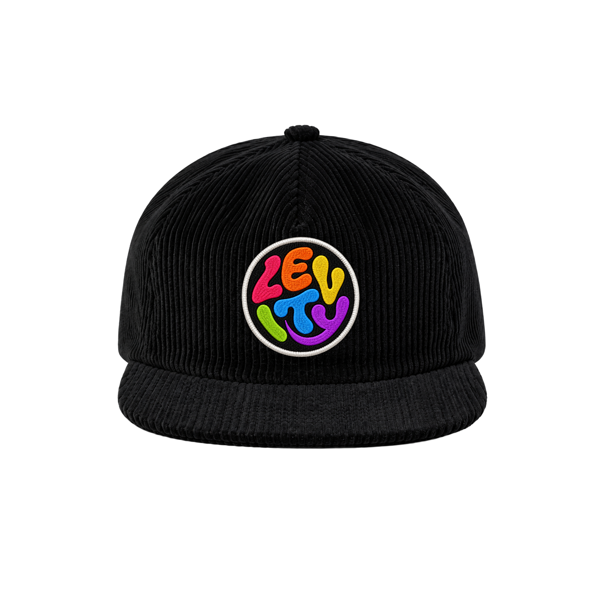 Levity "Back to School" Corduroy Strapback Hat in Night Black