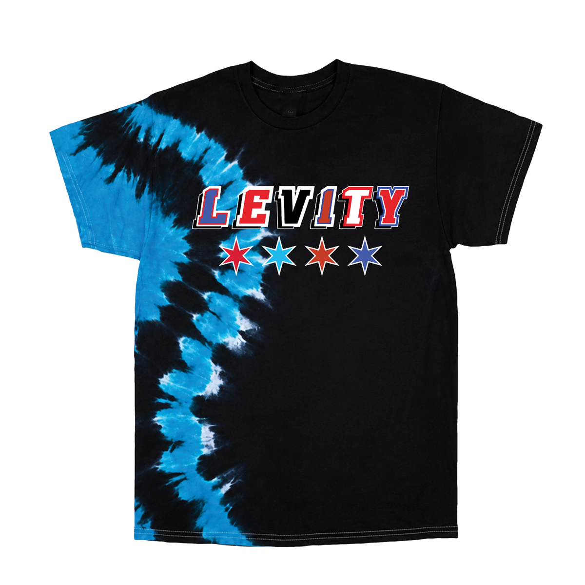 Levity "Chicago Mashup" Tee in Lake Shore Waves Tie Dye
