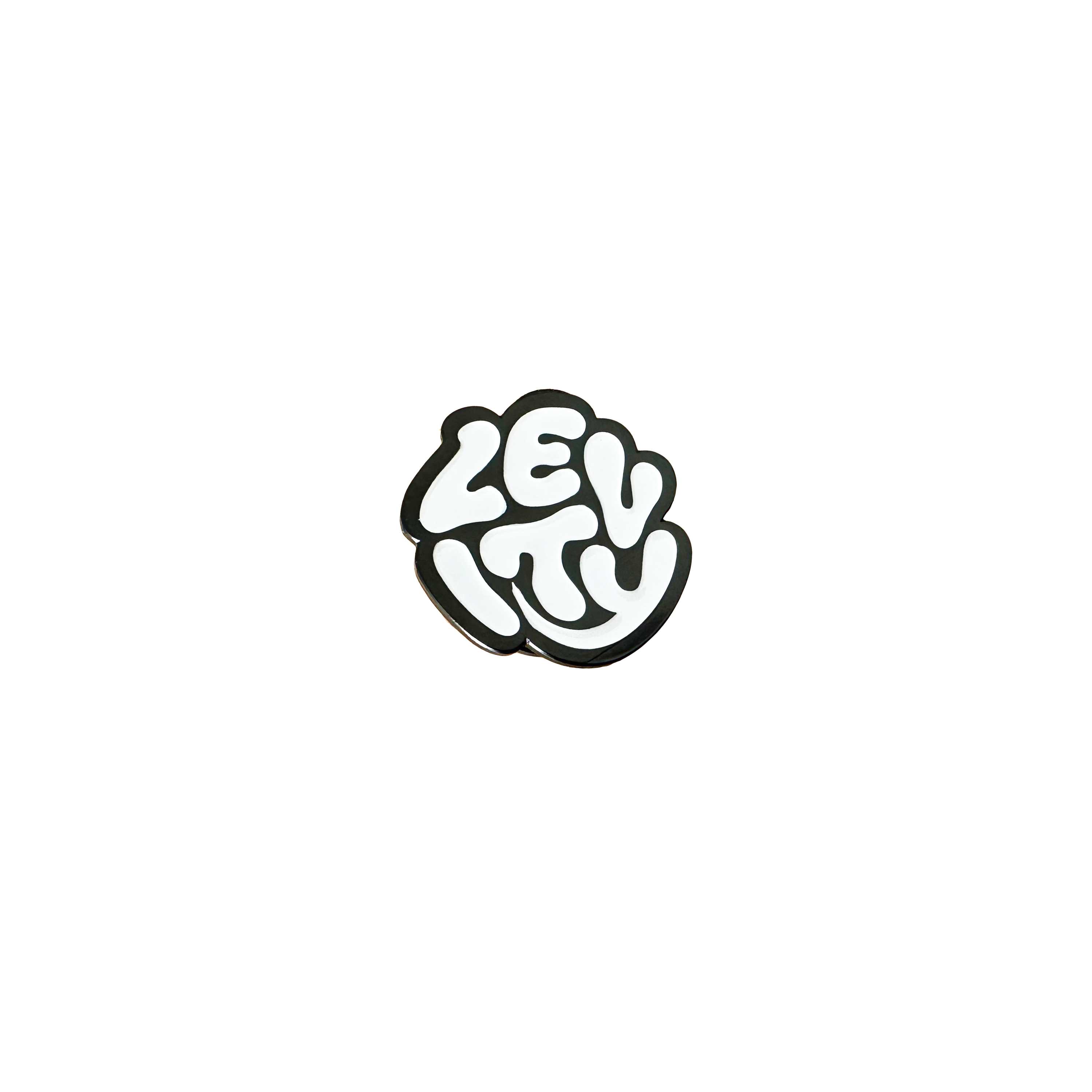 Levity Logo Enamel Pin in Black n White