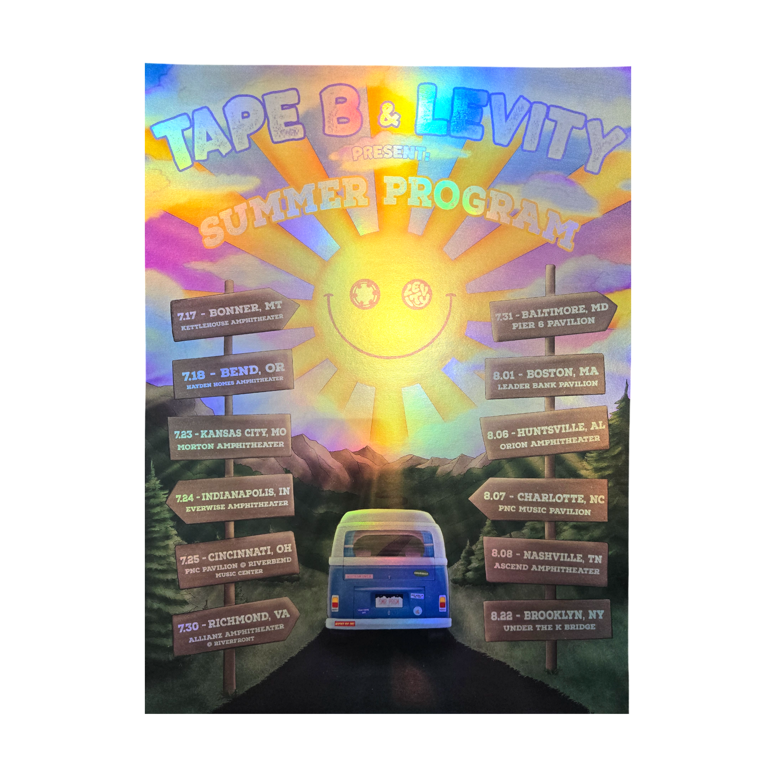 Levity x Tape B Summer Program Ltd. Edition 18" x 24" Foil Tour Poster