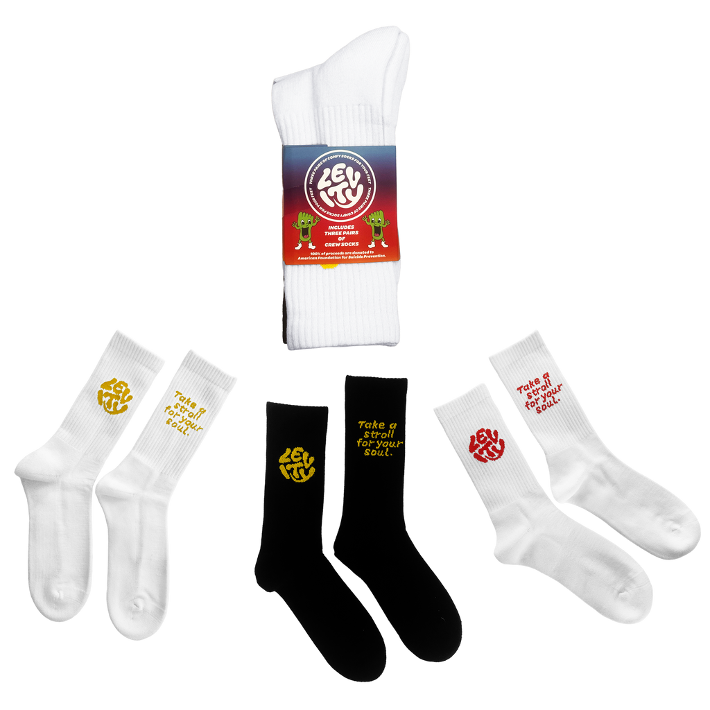 Levity "Take a Stroll for your Soul" Socks 3-Pack