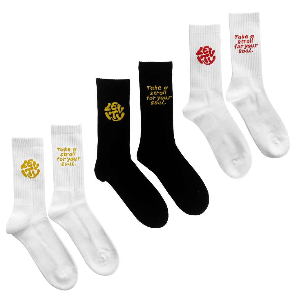 Levity "Take a Stroll for your Soul" Socks 3-Pack