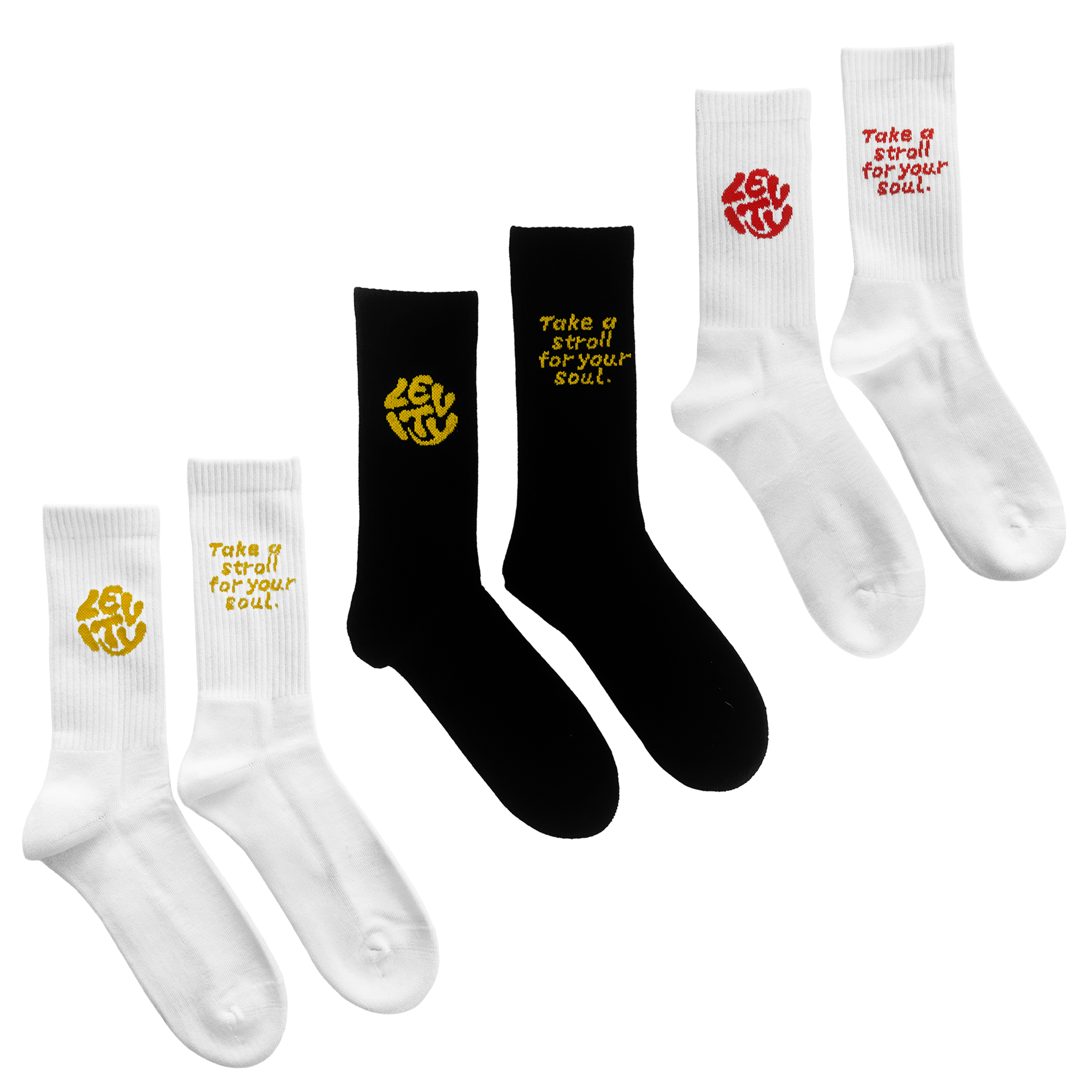 Levity "Take a Stroll for your Soul" Socks 3-Pack