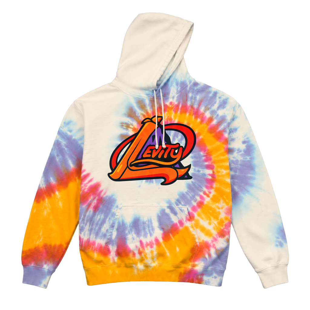 Levity Red Rocks "Volcano" Event Hoodie on White Magma Tie Dye