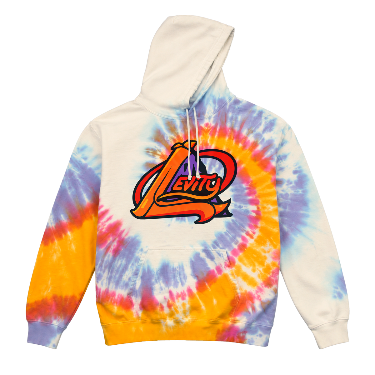 Levity Red Rocks "Volcano" Event Hoodie on White Magma Tie Dye
