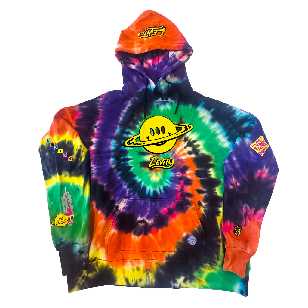 Levity "Blast Your Brain" Oversized Tie Dye Pullover Hoodie