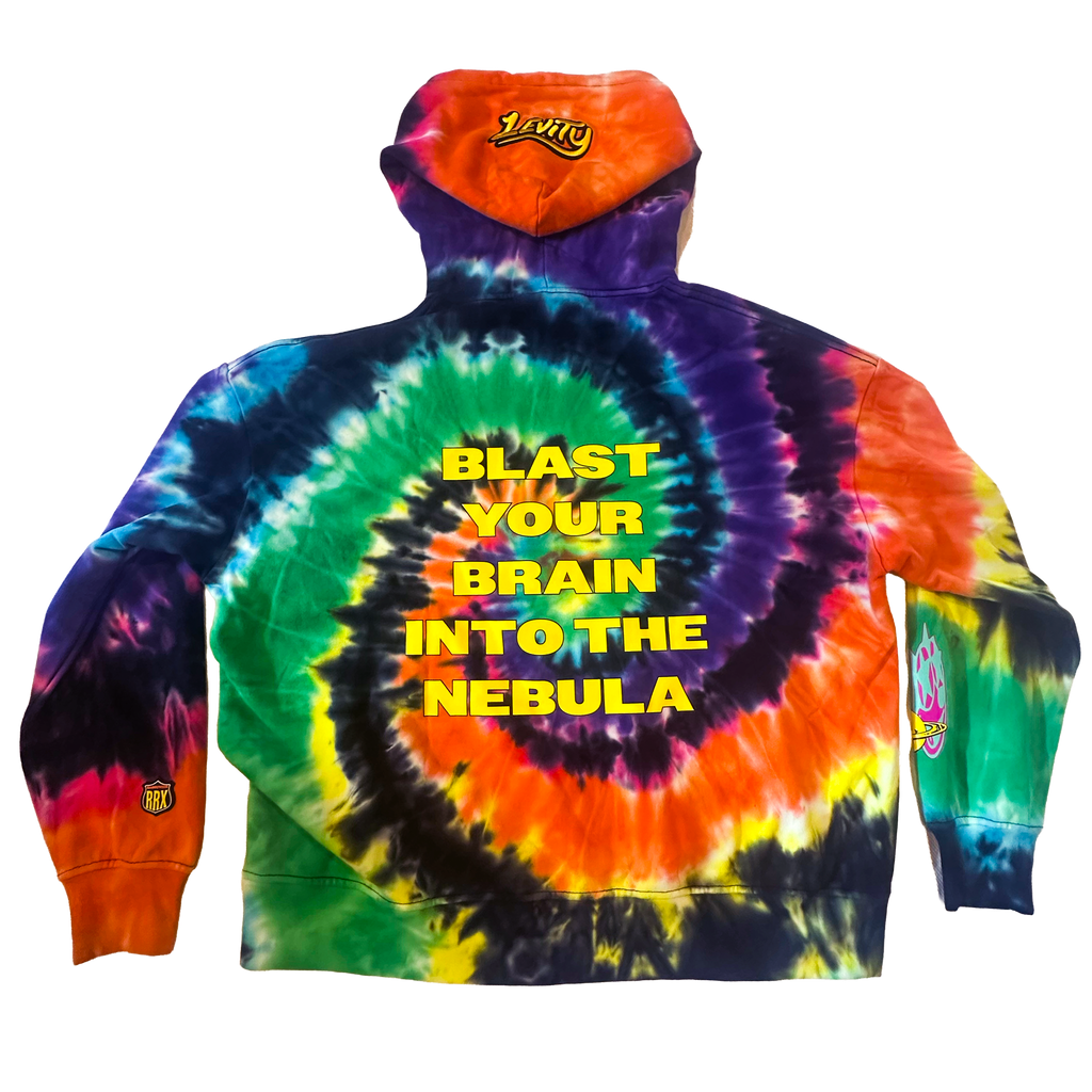 Levity "Blast Your Brain" Oversized Tie Dye Pullover Hoodie