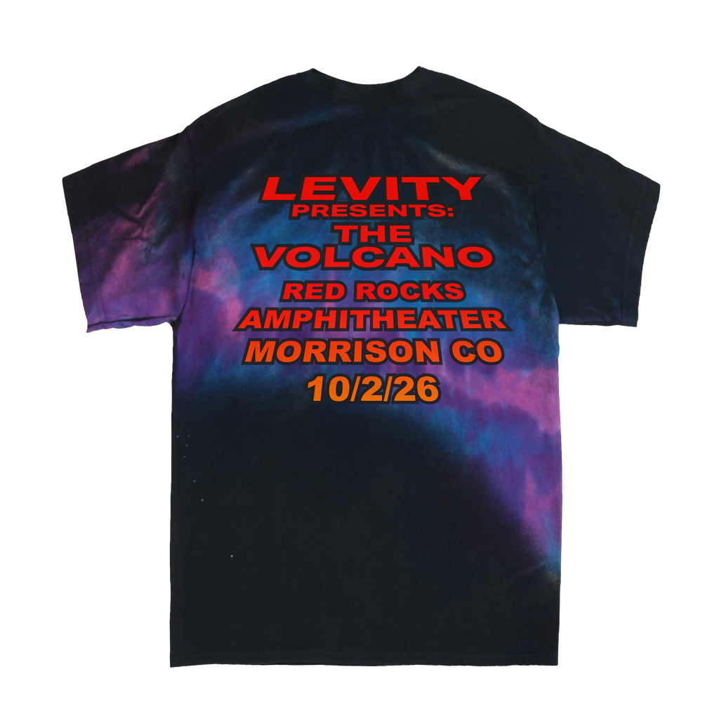 Levity Red Rocks "Volcano" Event Tee on Galaxy Tie Dye